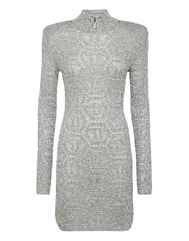 Trend Alert Great Deals on Ethnic Cultural Wear Lurex Padded Shoulder Mini Dress Hexagon