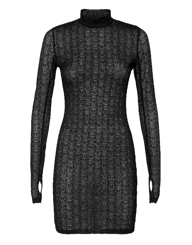 Stylish Looks Flash Sale Tulle Mini Dress Monogram