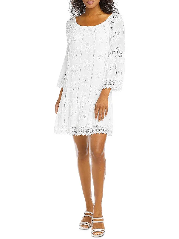 Best-Sellers Elegant Attire Womens Lace Trim Mid Calf Midi Dress