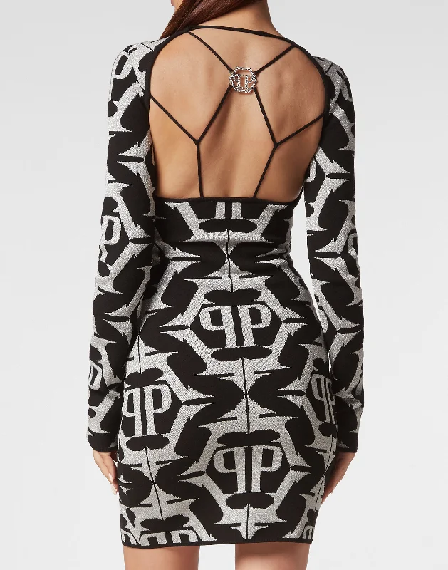 Seasonal Fashion Tropical Island - Inspired Attire Viscose & Lurex Mini Dress Hexagon