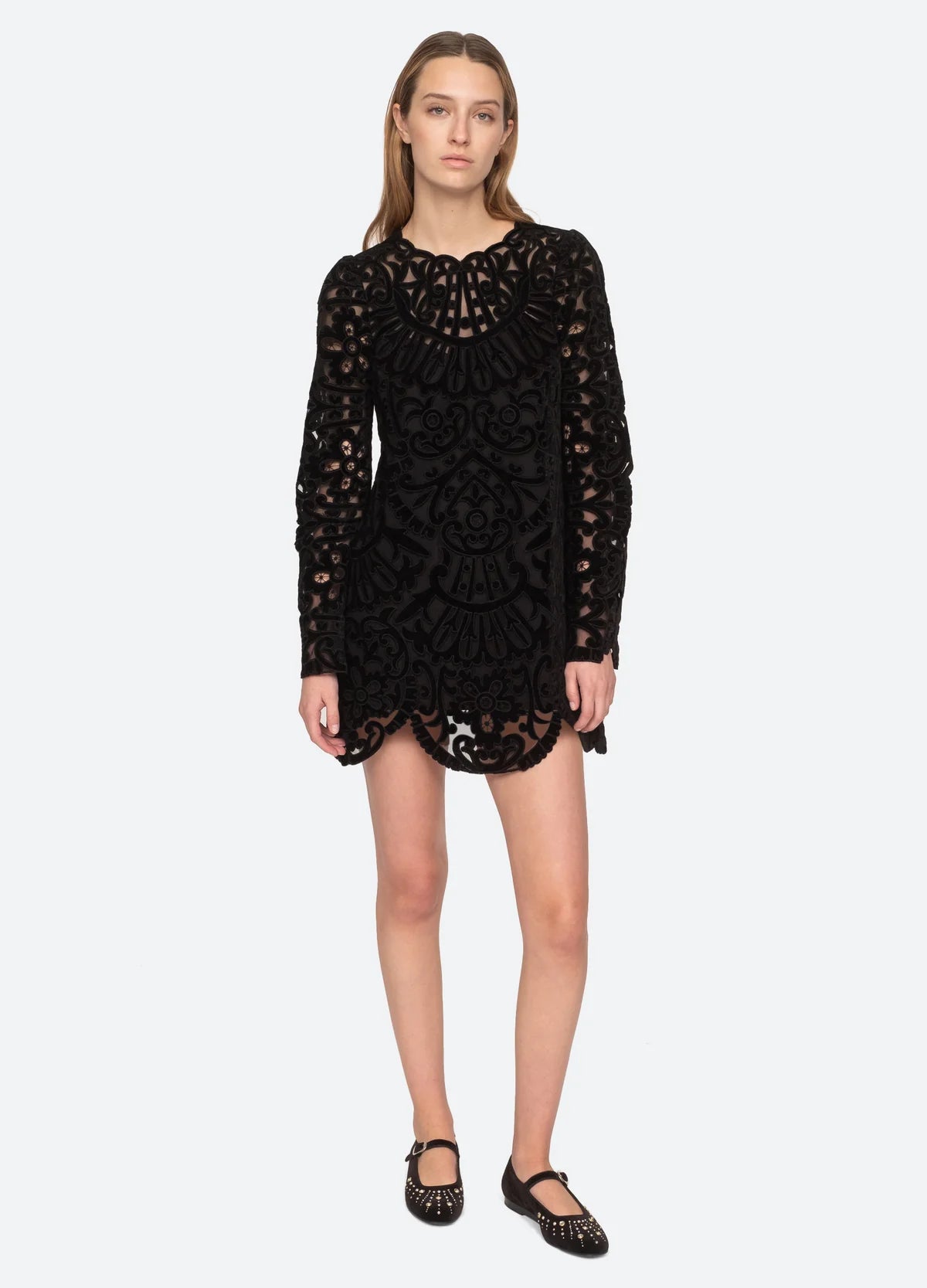 Casual Chic Deals Great Deals on Ethnic Cultural Wear Dana Long Sleeve Dress - Black