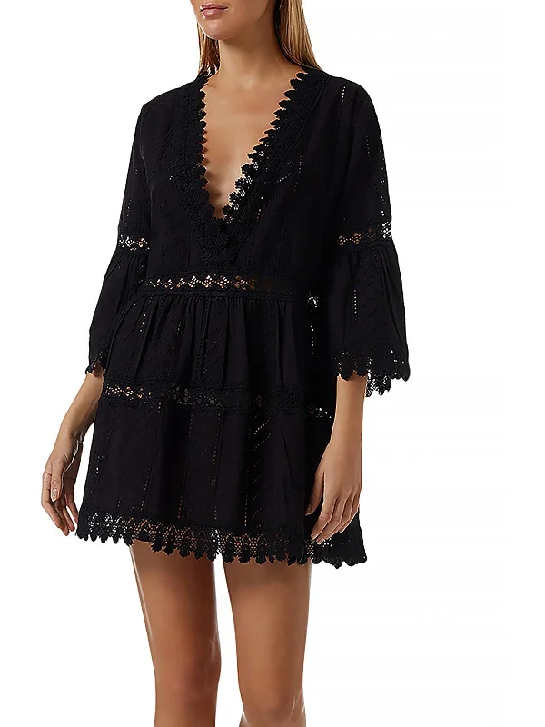 New Styles Just In Charming Silhouette Womens Mini V-Neck Mini Dress