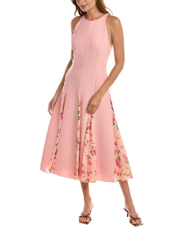 Sale Event, Prices Rock Soft Textures Carolina Herrera Halter Godet Silk-Trim Midi Dress