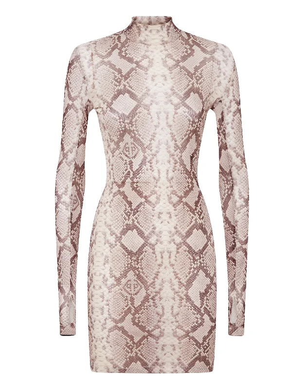 Seasonal Trends Limited - Stock Tulle Mini Dress Python Print