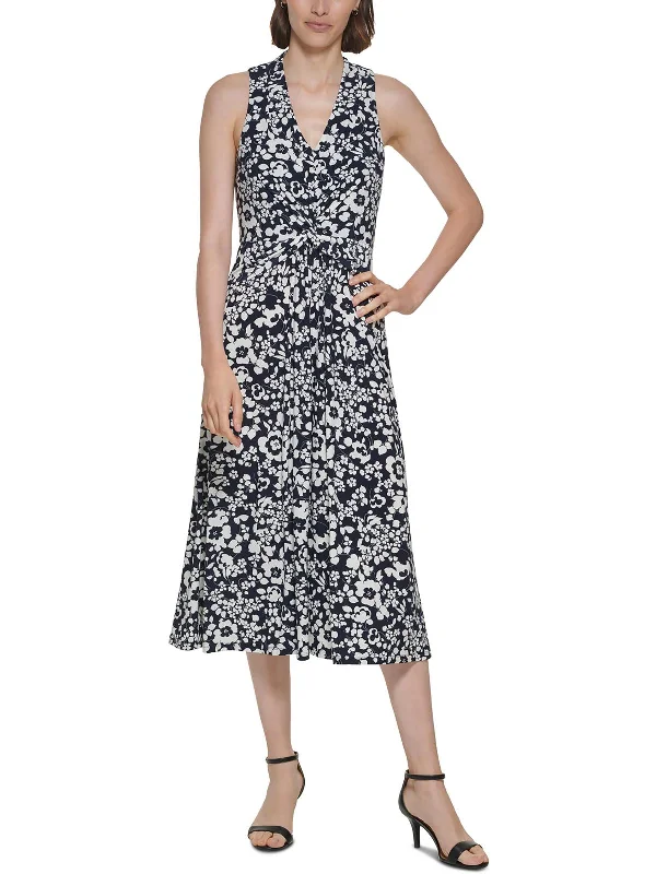 Exclusive Deals Online Casual Weekend Relaxed Style Womens V-Neck Mid-Calf Midi Dress