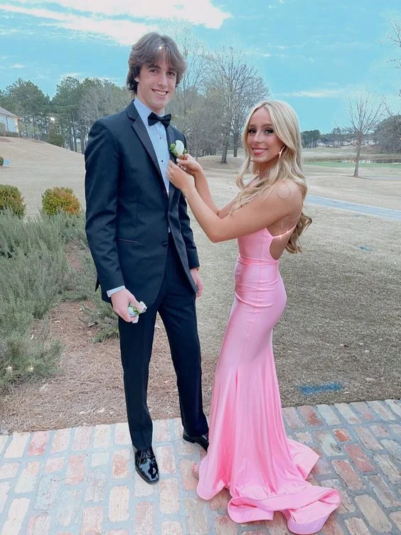 Best Sellers Feminine Flow Generous Pink Backless Mermaid Prom Dress Sexy Formal Gown Y965