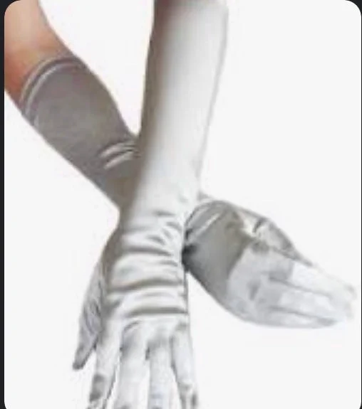 Sophisticated Style Offers Y2K Nostalgic Fashion Look Silver Satin Gloves