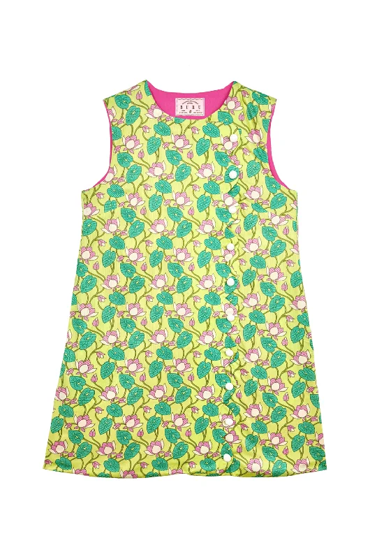 Trend Forward Threads Classic Timeless Elegant Style Scallop Shift Dress - Lotus Floral