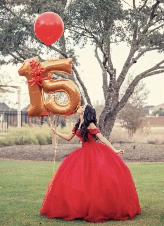 Inspired By You, Designed For You Luxury Comfort Pretty Red Off The Shoulder Quinceanera Dress,Red Ball Gown Y1106
