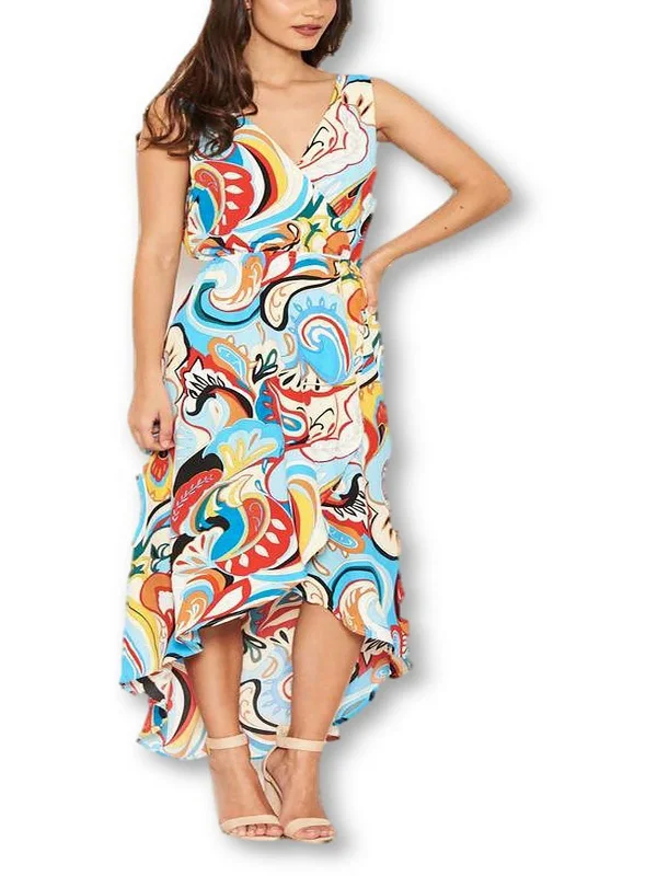 Chic Style Discounts Refined Simplicity Womens Printed Long Midi Dress