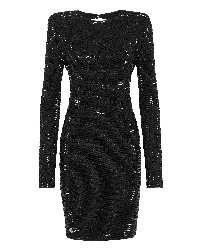 Limited-Time Offer Final Clearance Mini Dress LS Crystal