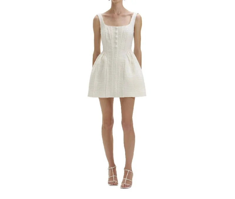 Athleisure Style Sale Luxe Layering Boucle Mini Dress In Cream