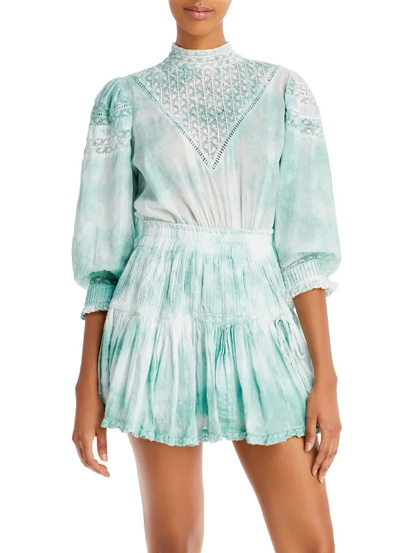 Vintage-Modern Style Offers Elegant Ensemble Viola Womens Cotton Tie-Dye Mini Dress