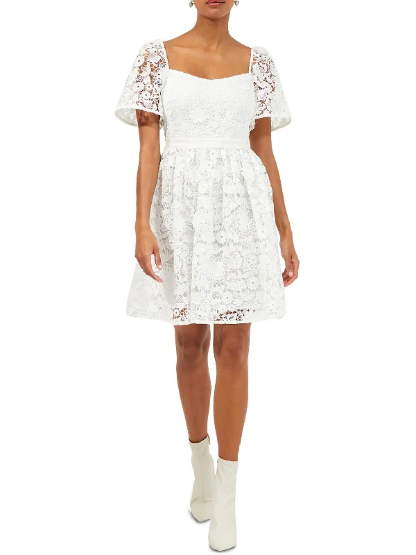 You'Ll Love Us Because Effortless Sophistication Cellila Cabello Womens Lace Short Mini Dress