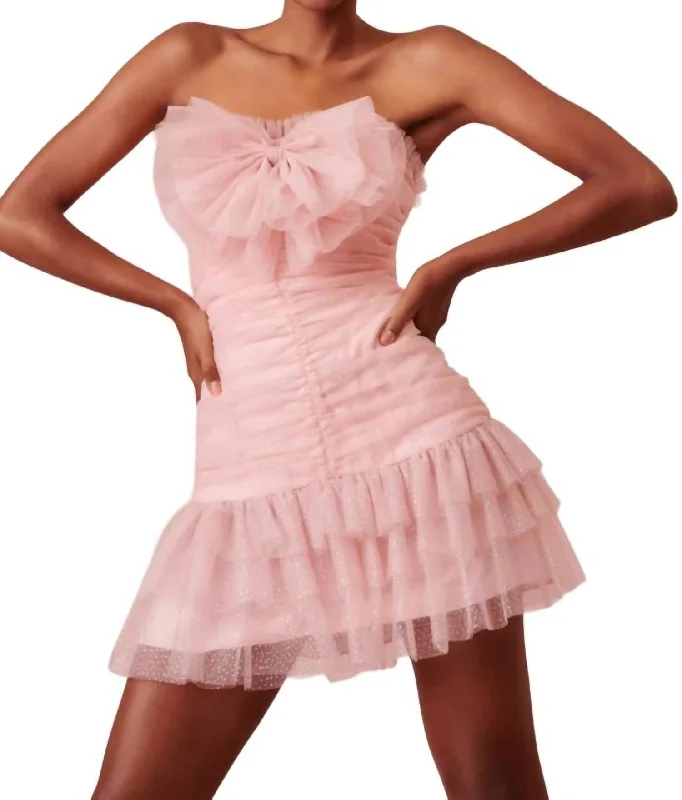Street Style Discounts Flowy Fabric Lolisa Mini Dress In Pink Sparkle