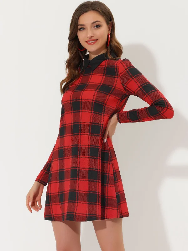 Laid-Back Fashion Offers Charming Silhouette A Line Knit Holiday Long Sleeve Above The Knee Dress