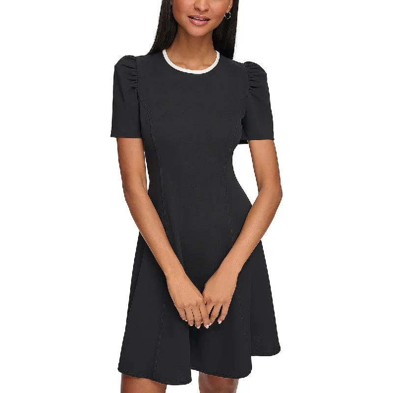 Summer Sale Womens Contrast Trim Above Knee Fit & Flare Dress