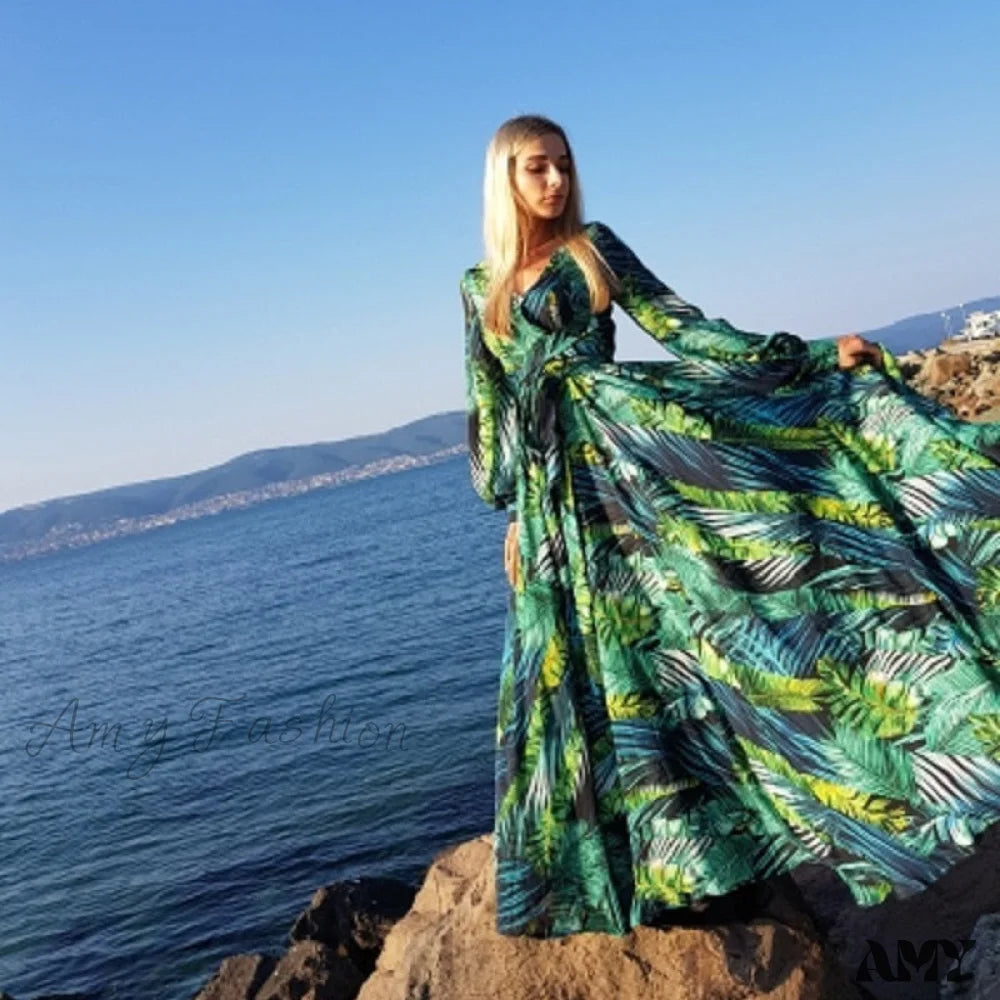 Casual Fashion Trends for Women Amy Fashion - Print Boho Sexy Lady Bohemian Maxi Dress